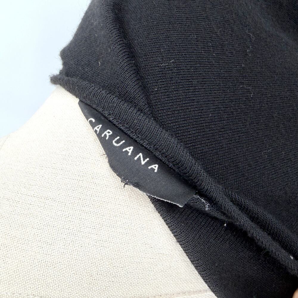 Caruana Black Heavy Knit Genuine Fur Trim Elegant Outerwear Cape Ruana - Picture 6 of 7